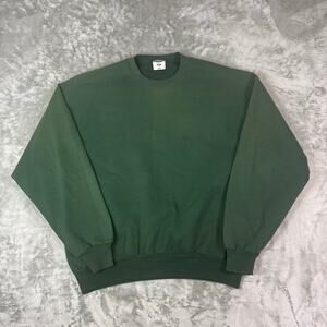 Vintage jerzee nublend distressed green men’s sweatshirt crew neck size large